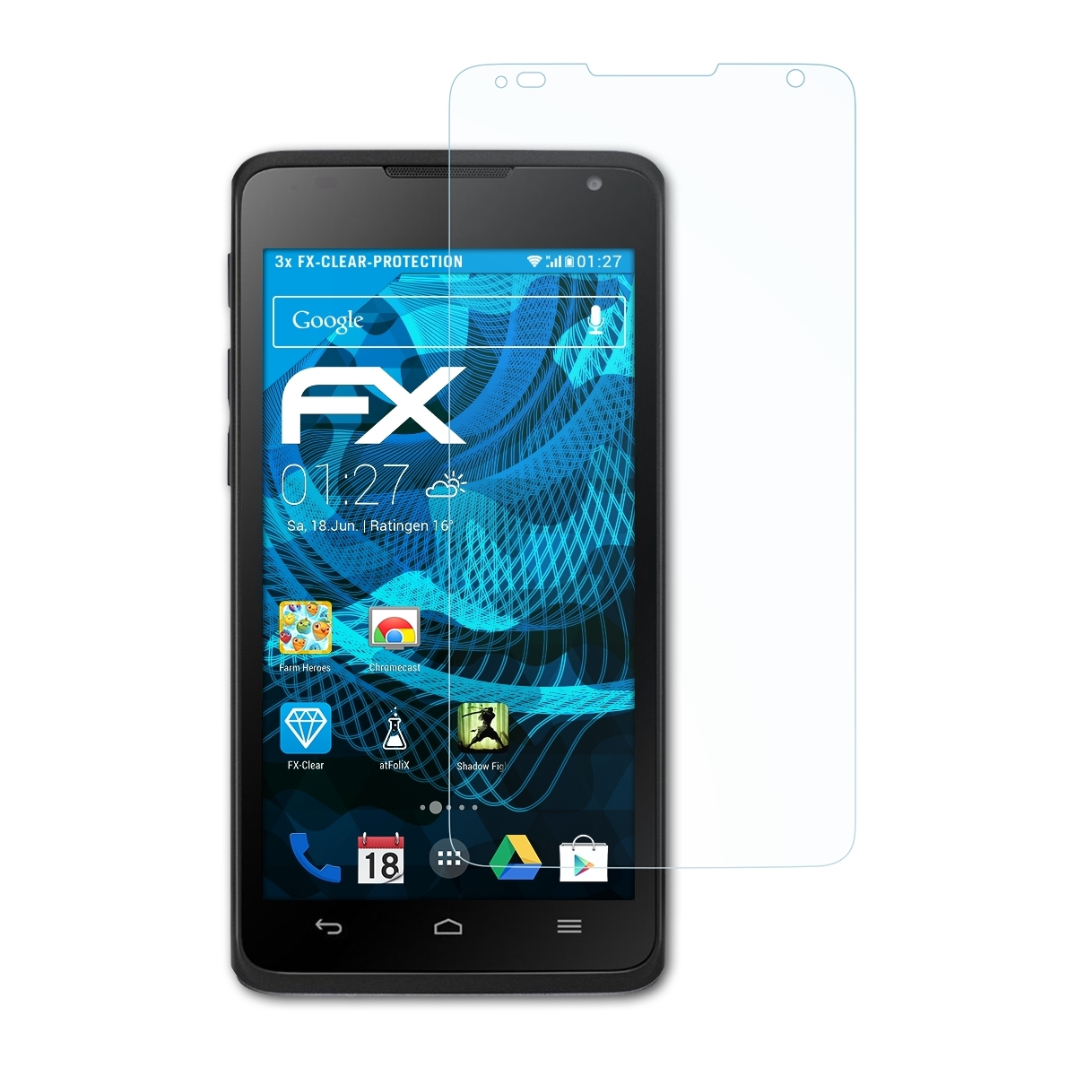 ATFOLIX 3x Y530) Displayschutz(für Ascend FX-Clear Huawei