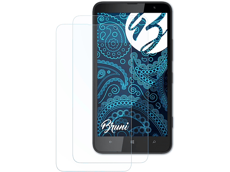 BRUNI 2x Basics-Clear Schutzfolie(für Nokia Lumia 1320)