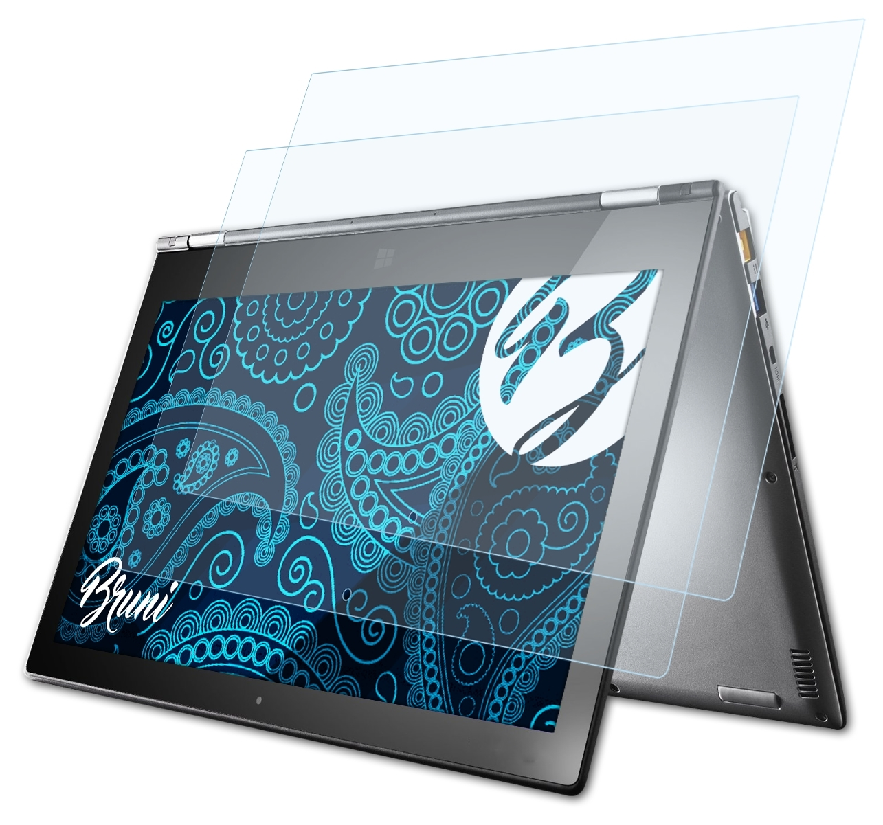 BRUNI 2x Basics-Clear Schutzfolie(für Lenovo Pro 2 Yoga (13.3 IdeaPad inch))