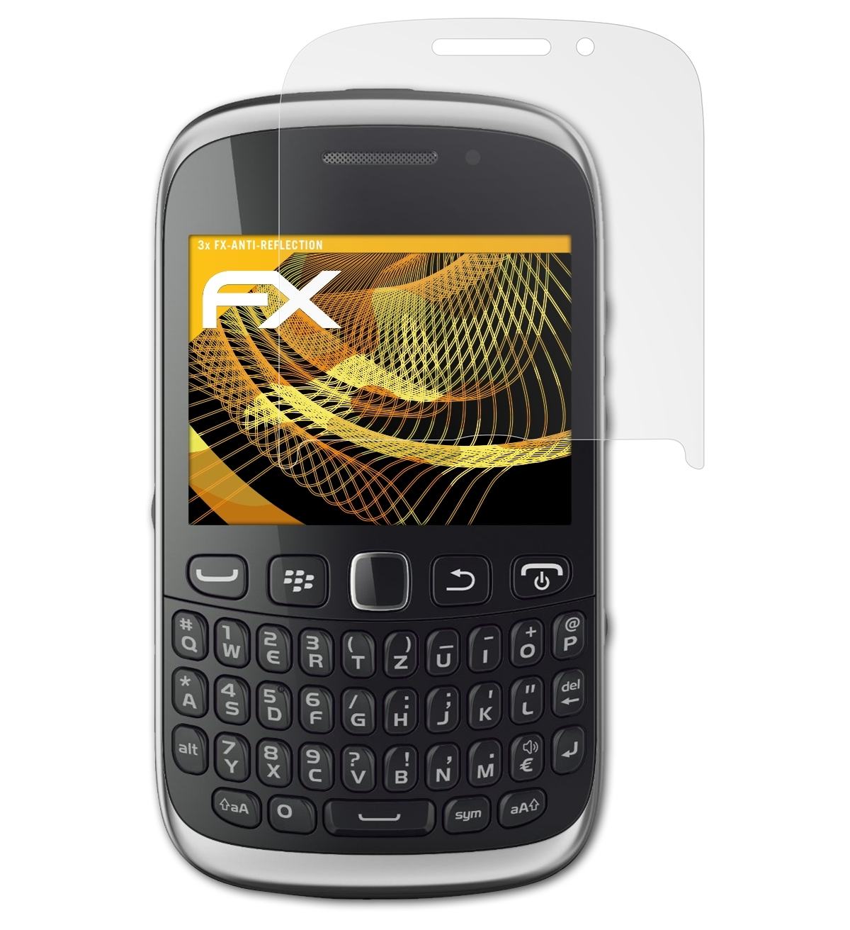 3x ATFOLIX 9320) FX-Antireflex Blackberry Displayschutz(für Curve