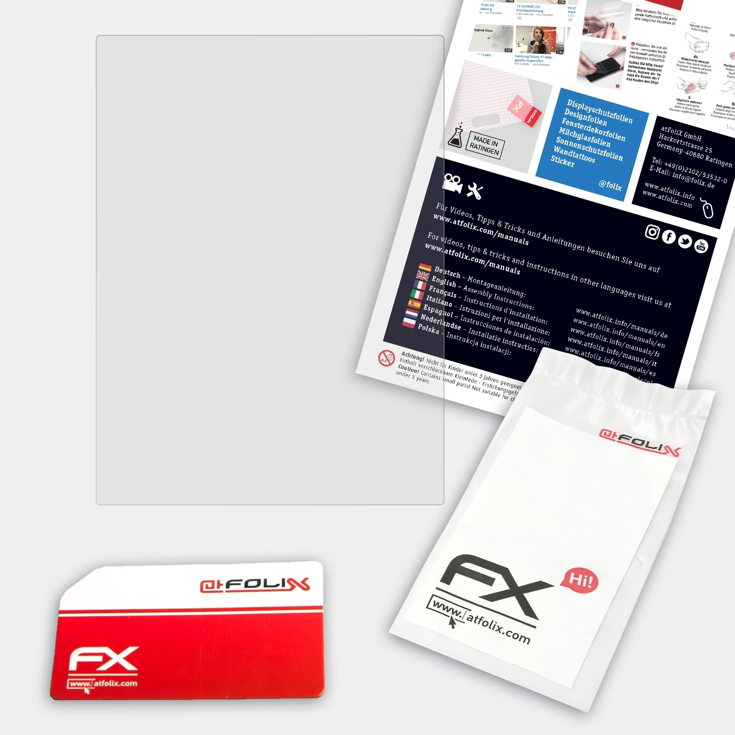 Touch PocketBook HD) FX-Hybrid-Glass Schutzglas(für ATFOLIX