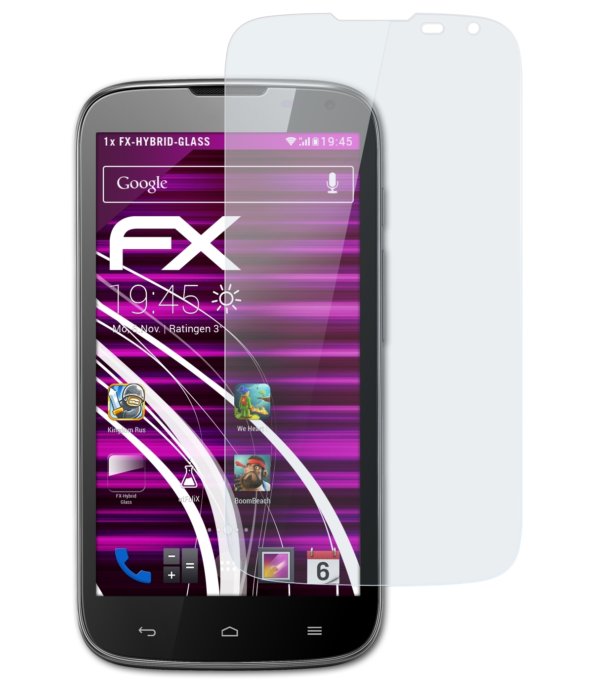 ATFOLIX FX-Hybrid-Glass Schutzglas(für Huawei Ascend G610)