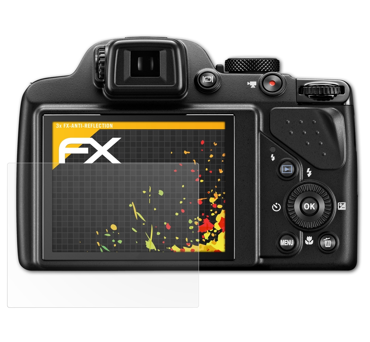 ATFOLIX 3x FX-Antireflex Displayschutz(für Nikon P530) Coolpix