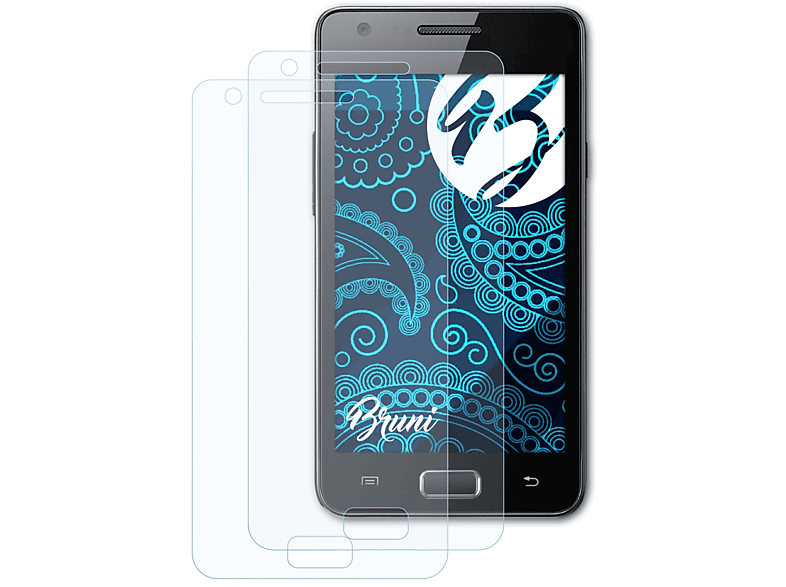 BRUNI 2x Basics-Clear Schutzfolie(für Samsung Galaxy R (GT-I9103))