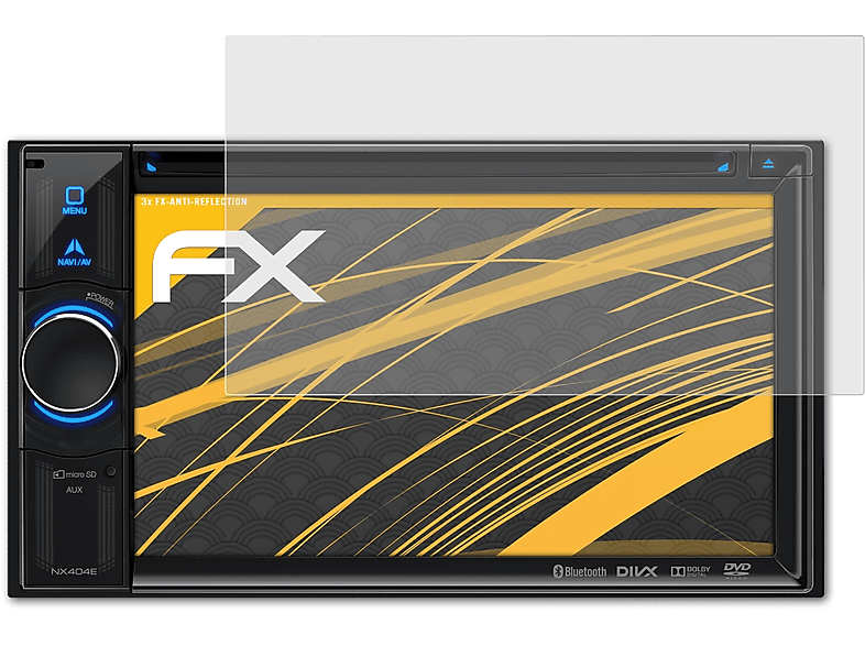 ATFOLIX 3x FX-Antireflex Displayschutz(für Clarion NX404E)