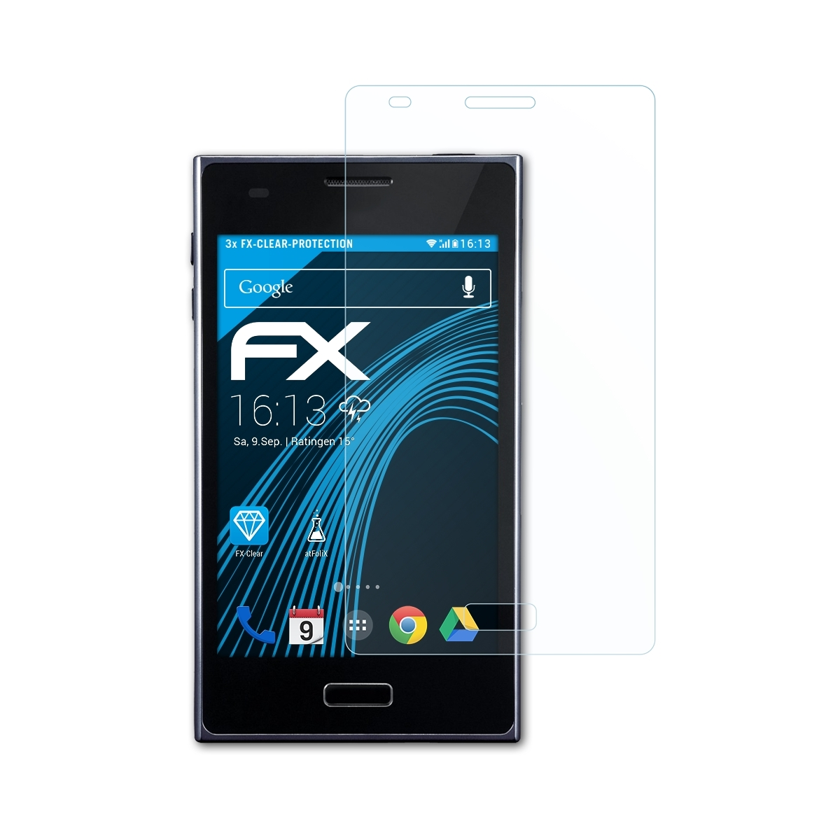 ATFOLIX 3x FX-Clear LG L5 Displayschutz(für Optimus (E610))