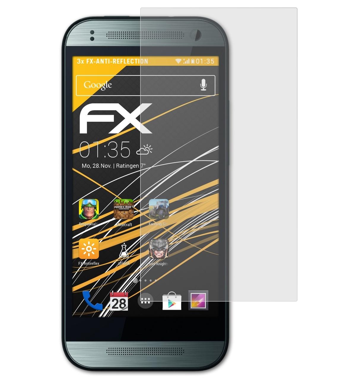 ATFOLIX 3x FX-Antireflex 2) One HTC mini Displayschutz(für