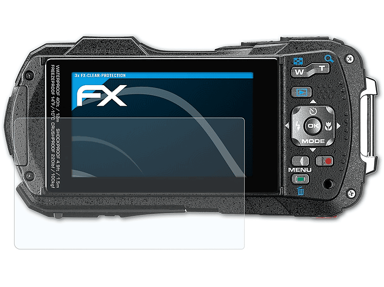 ATFOLIX 3x FX-Clear Displayschutz(für Ricoh WG-30)