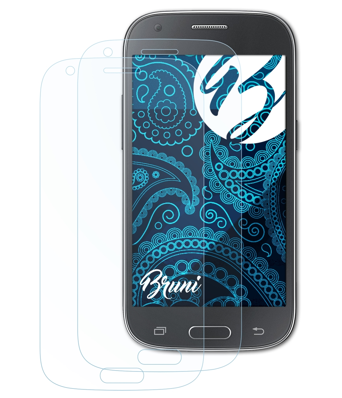 BRUNI 2x Basics-Clear Schutzfolie(für 4) Samsung Ace Galaxy