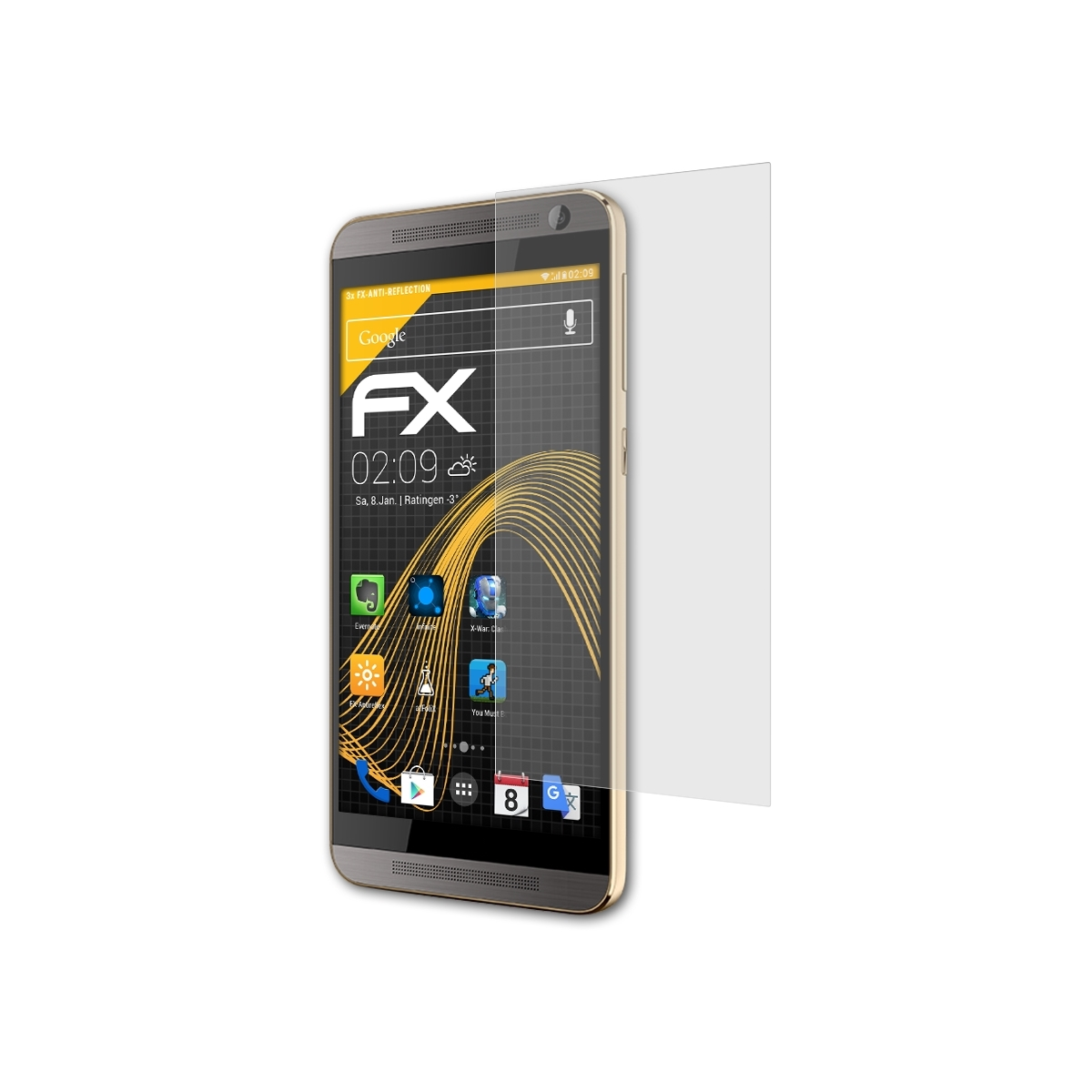 FX-Antireflex Displayschutz(für HTC ATFOLIX One 3x Plus) E9
