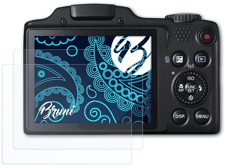 BRUNI 2x Basics-Clear Schutzfolie(für Canon PowerShot SX510 HS) | Kamera Schutzfolie