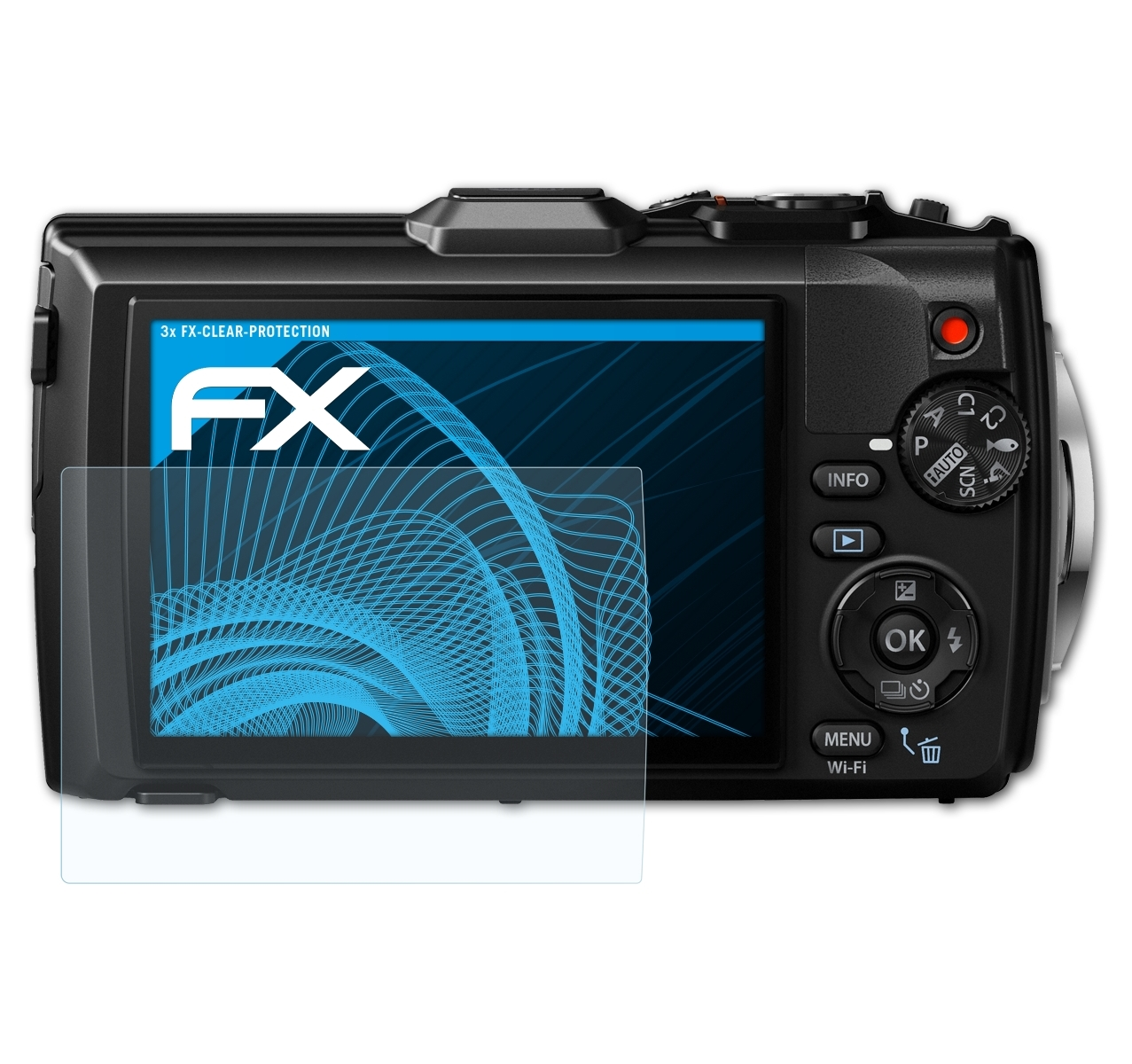 FX-Clear TG-4) 3x Displayschutz(für ATFOLIX Olympus