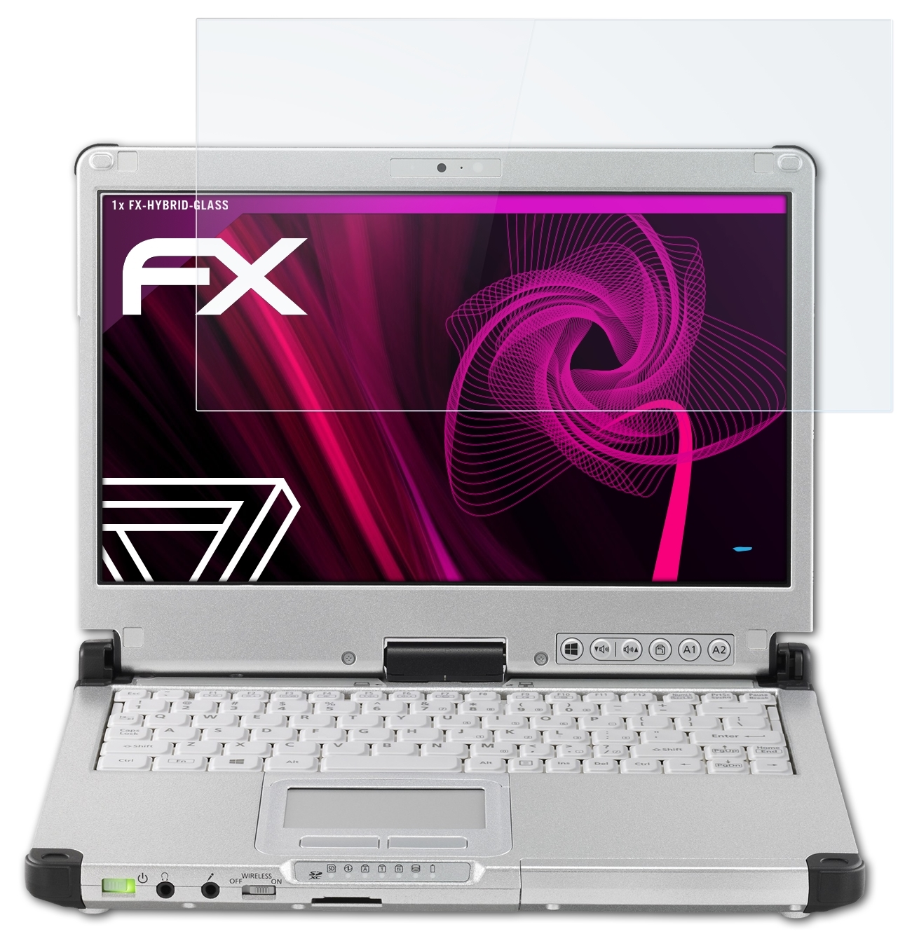 FX-Hybrid-Glass CF-C2) ATFOLIX ToughBook Schutzglas(für Panasonic