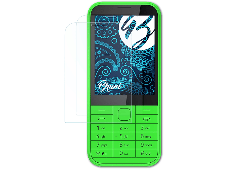 BRUNI 2x Basics-Clear Schutzfolie(für Nokia 225 (Microsoft))
