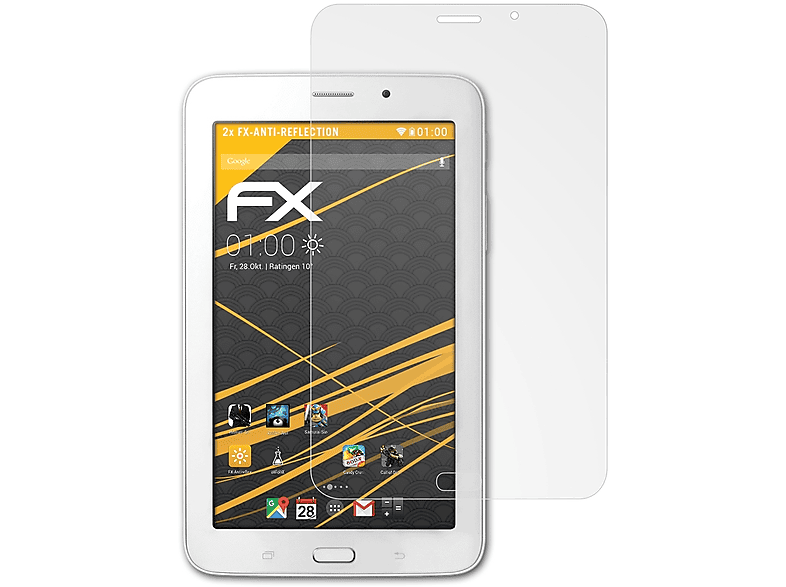 ATFOLIX 2x FX-Antireflex Displayschutz(für Samsung Galaxy Tab 3 V)