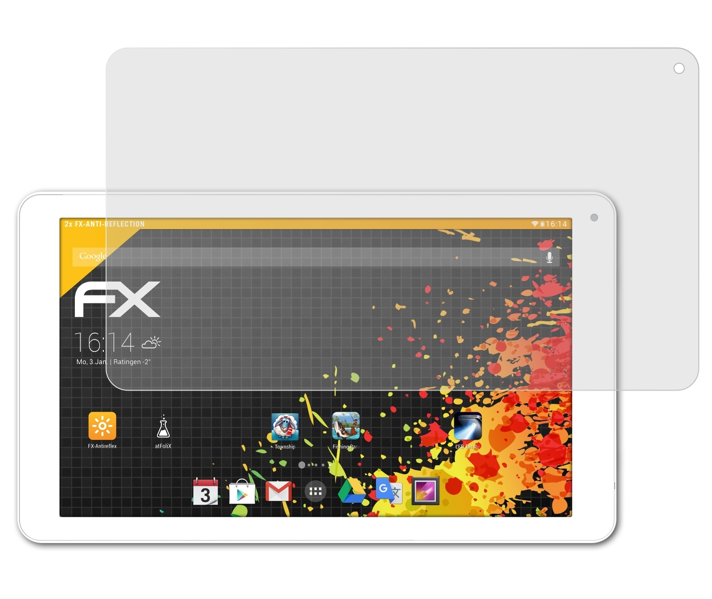 ATFOLIX Neon) FX-Antireflex Displayschutz(für Archos 2x 90b