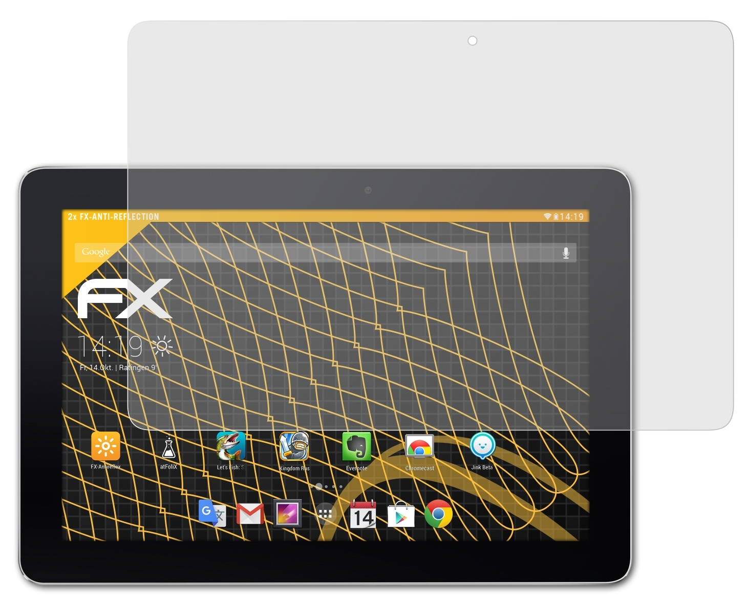 ATFOLIX 2x FX-Antireflex Displayschutz(für Asus 10 Pad (ME103K)) MeMO