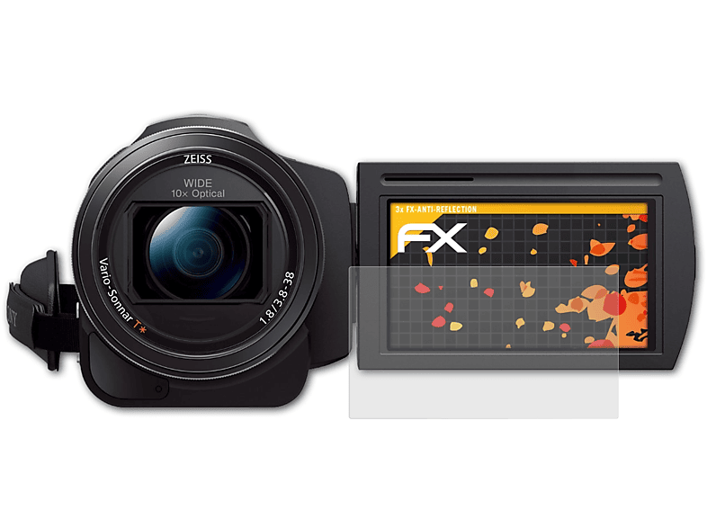 3x FDR-AXP33 /AX33) Displayschutz(für FX-Antireflex Sony ATFOLIX