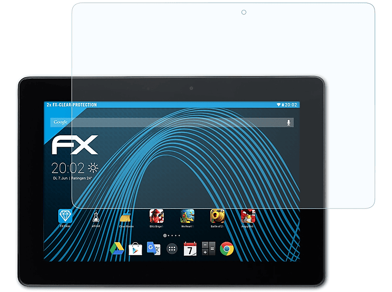 FX-Clear 2x MeMO Asus FHD ATFOLIX Pad Displayschutz(für 10)