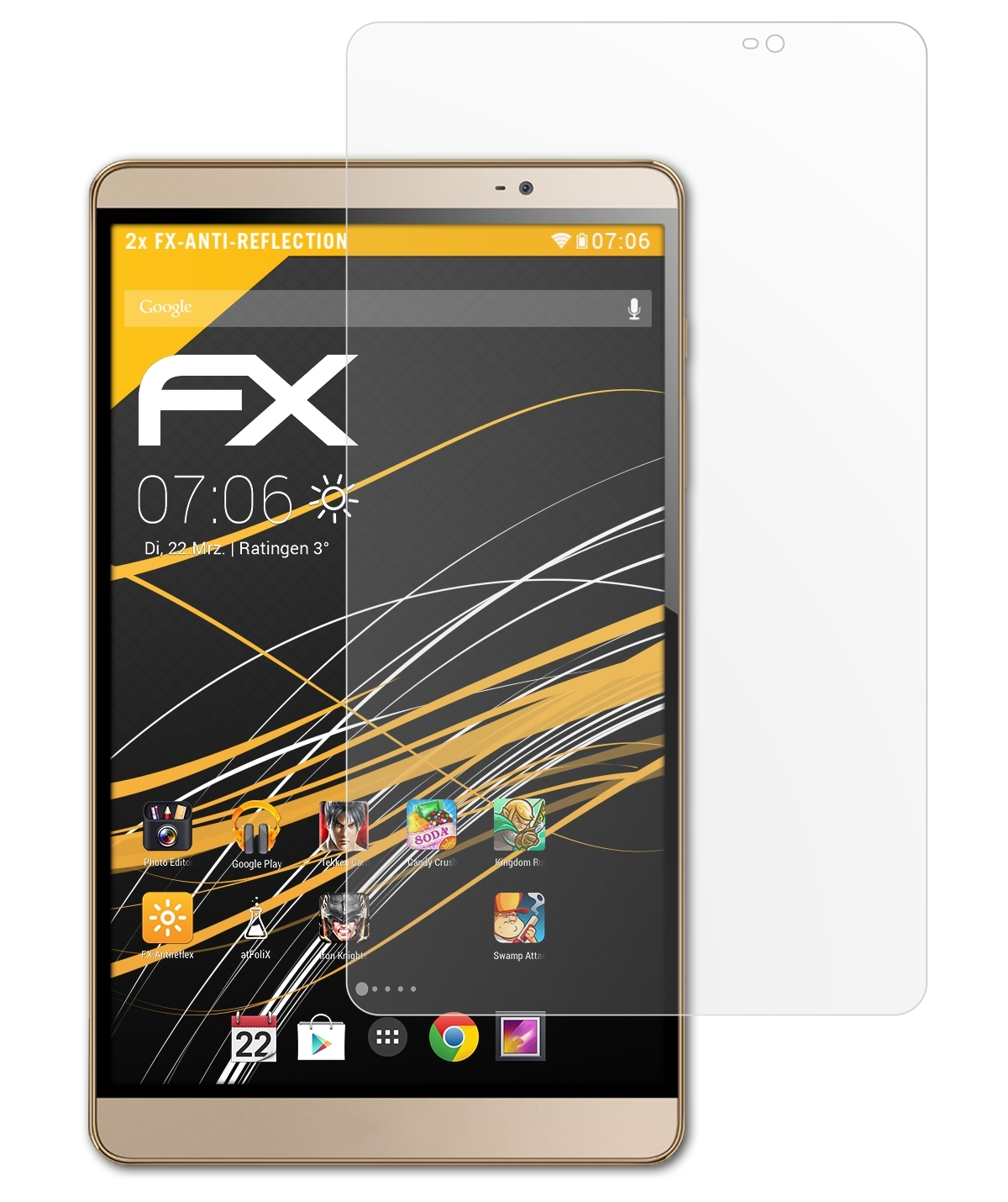 MediaPad Displayschutz(für FX-Antireflex 8.0) 2x ATFOLIX M2 Huawei
