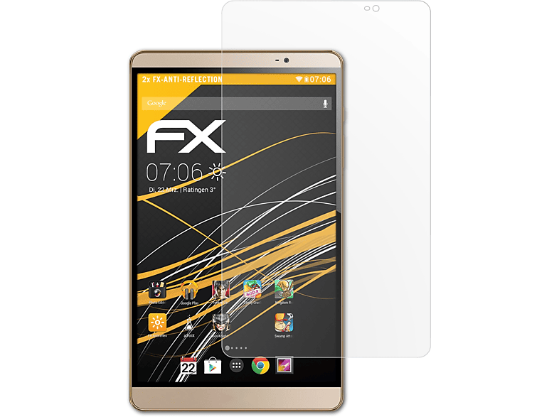 ATFOLIX 2x FX-Antireflex Displayschutz(für Huawei MediaPad M2 8.0)
