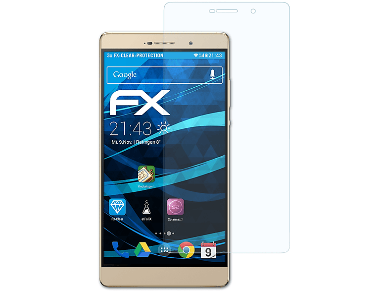 ATFOLIX 3x FX-Clear Displayschutz(für Huawei P8 Max)