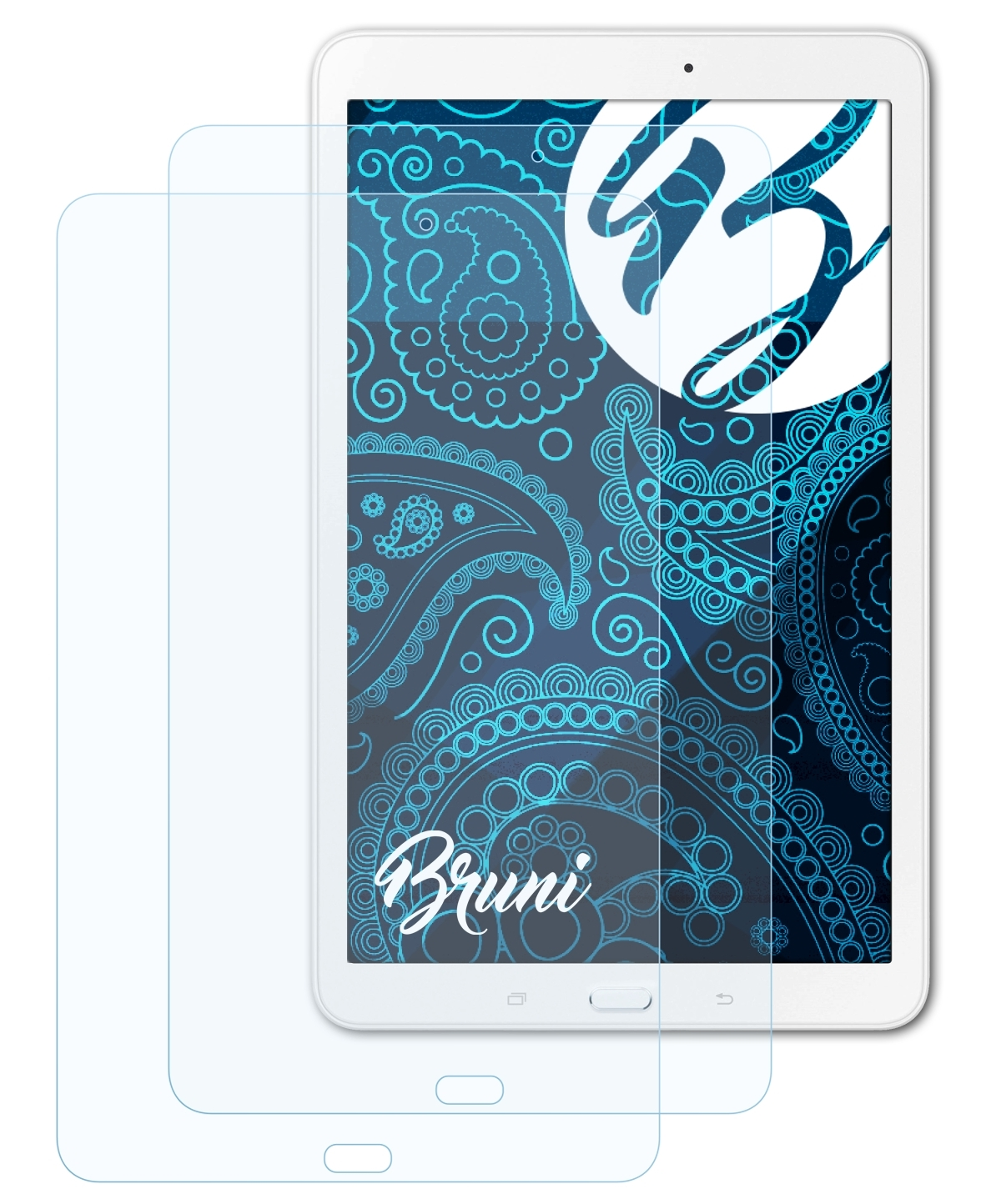 E BRUNI 2x Tab Basics-Clear 9.6) Samsung Galaxy Schutzfolie(für