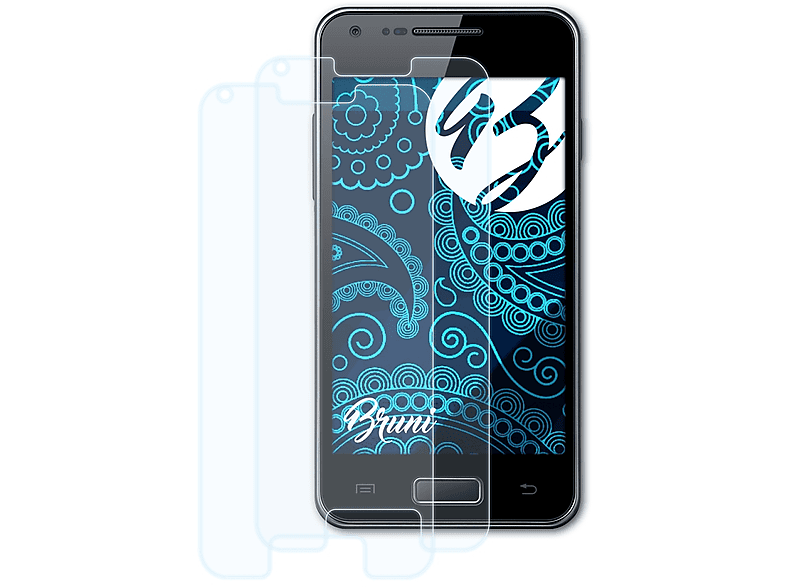 BRUNI 2x Basics-Clear Schutzfolie(für Samsung Advance Galaxy S (GT-I9070))