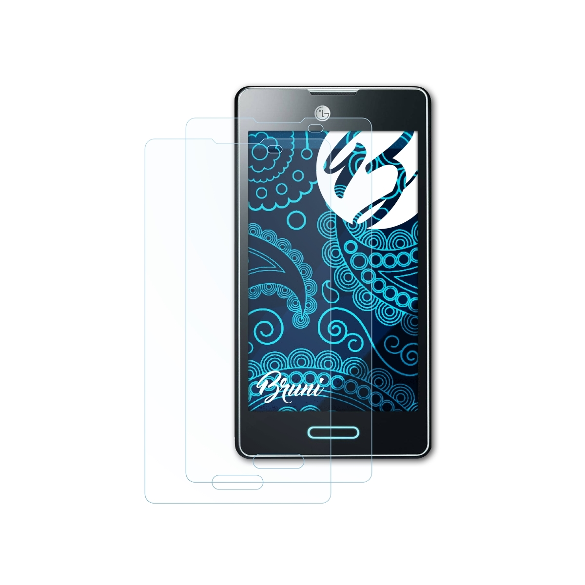 BRUNI 2x Basics-Clear (E460)) Schutzfolie(für LG Optimus L5 II
