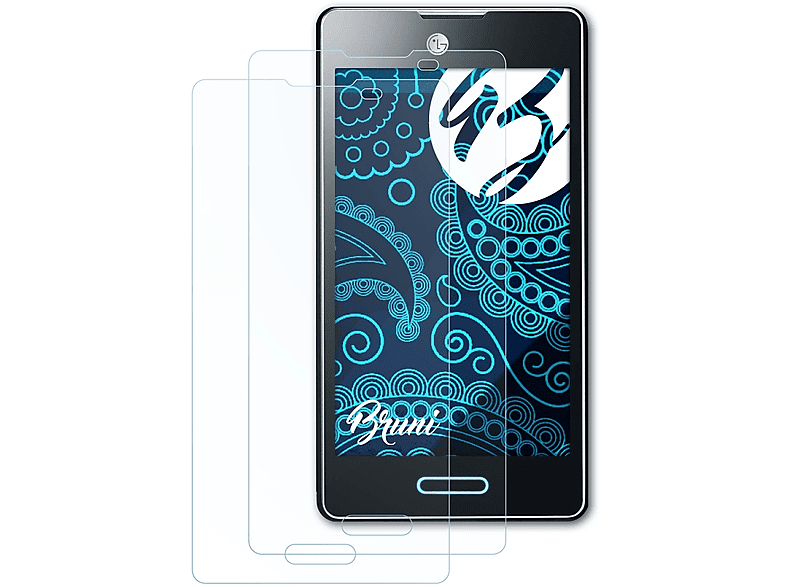 BRUNI 2x Basics-Clear Schutzfolie(für LG Optimus L5 II (E460))