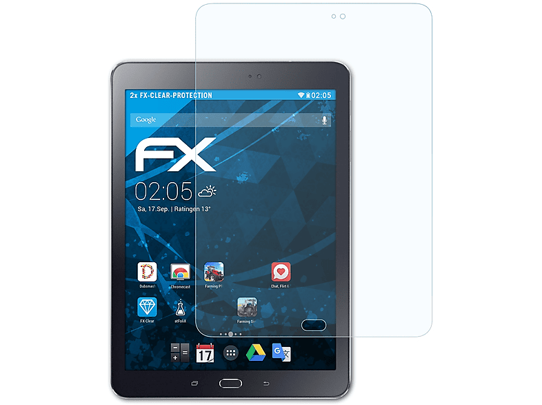 Samsung S2 2x ATFOLIX Galaxy Tab FX-Clear Displayschutz(für 9.7)