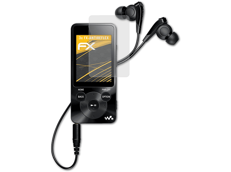 3x FX-Antireflex NWZ-E585) Walkman Displayschutz(für Sony ATFOLIX