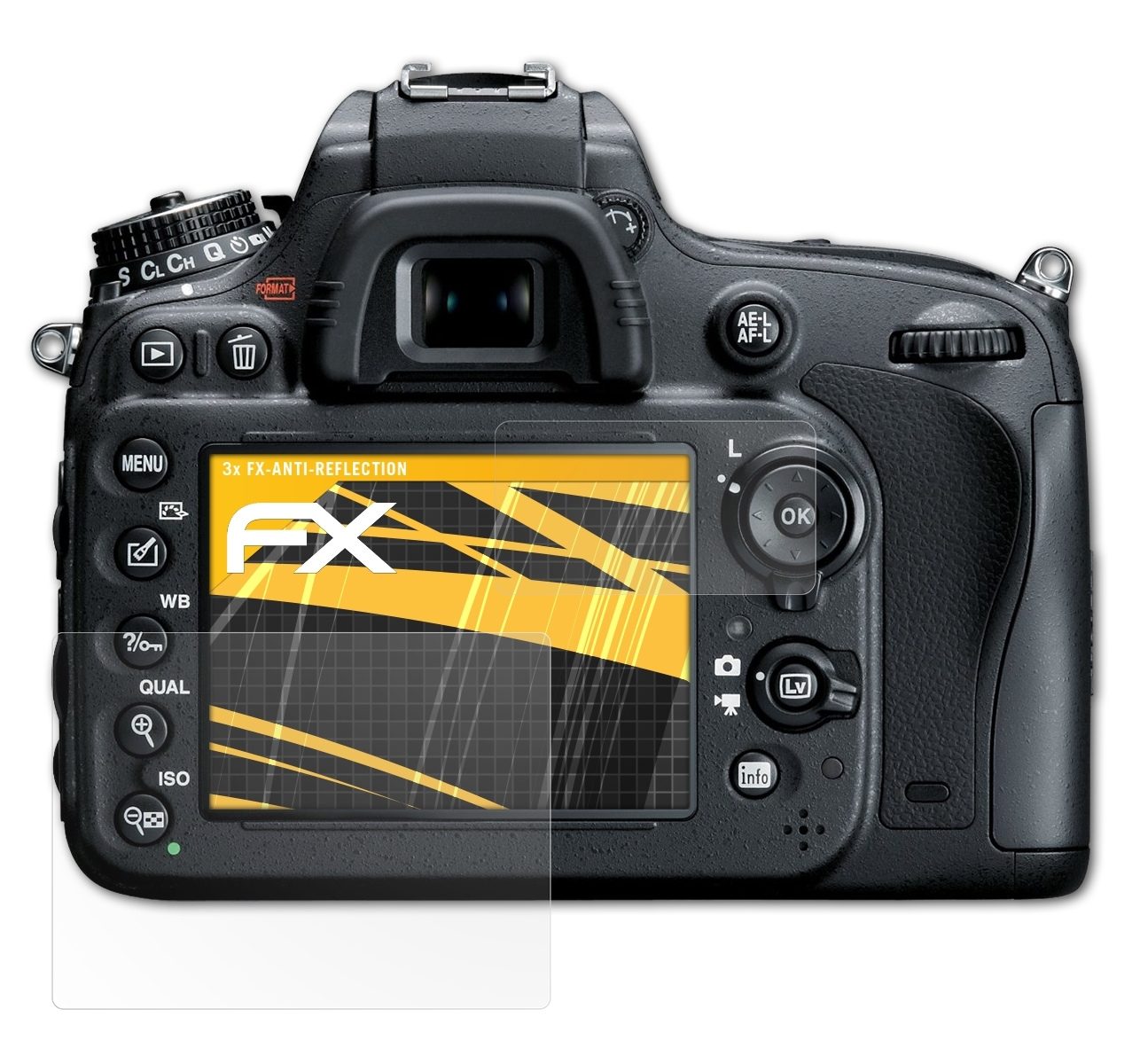 3x D600) Displayschutz(für ATFOLIX FX-Antireflex Nikon