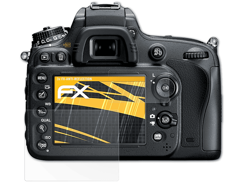 3x FX-Antireflex Displayschutz(für ATFOLIX Nikon D600)
