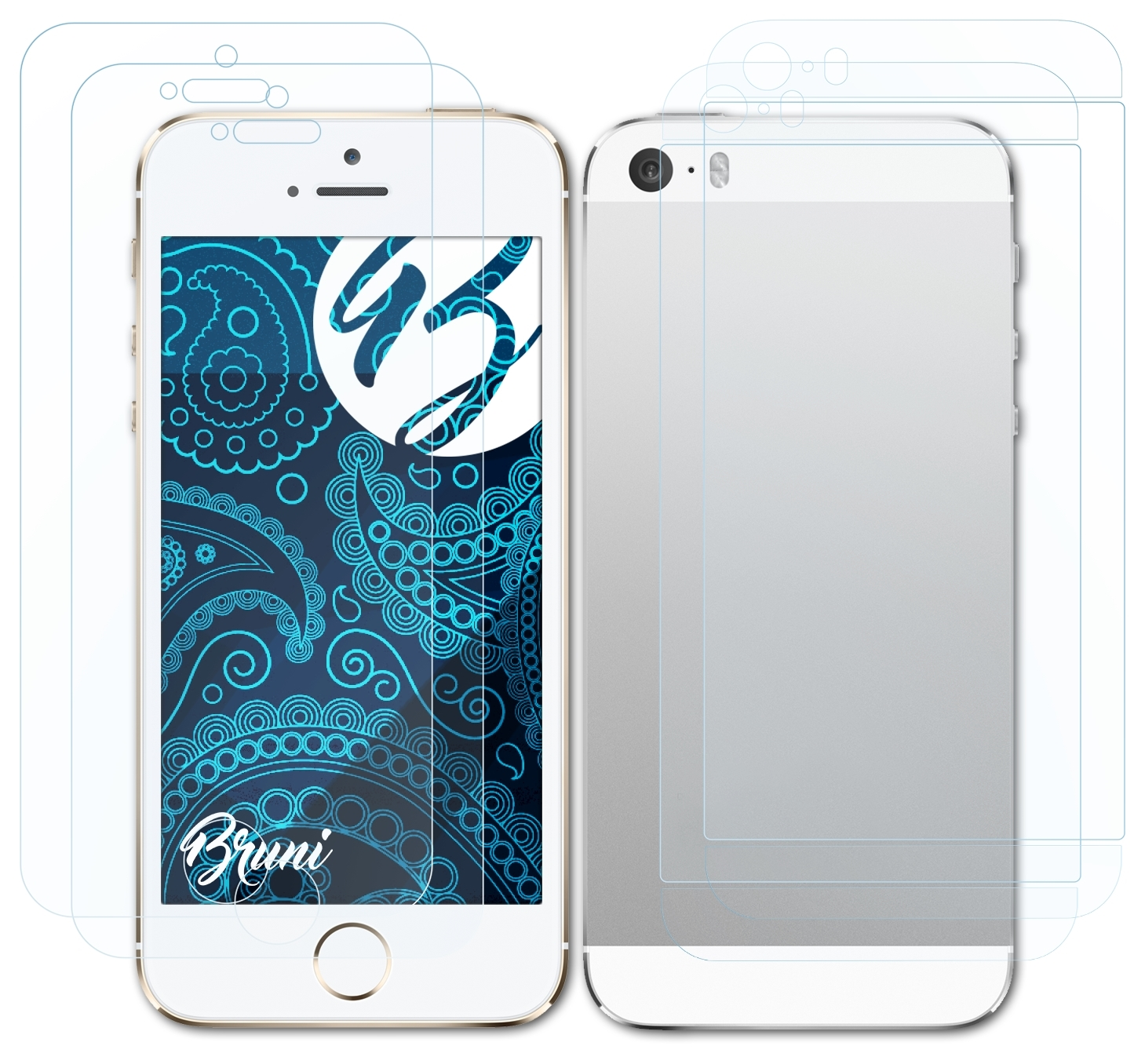 BRUNI 2x Basics-Clear Schutzfolie(für 5S / Apple SE) iPhone