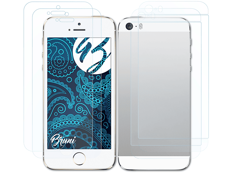 BRUNI 2x Basics-Clear Schutzfolie(für Apple / 5S iPhone SE)