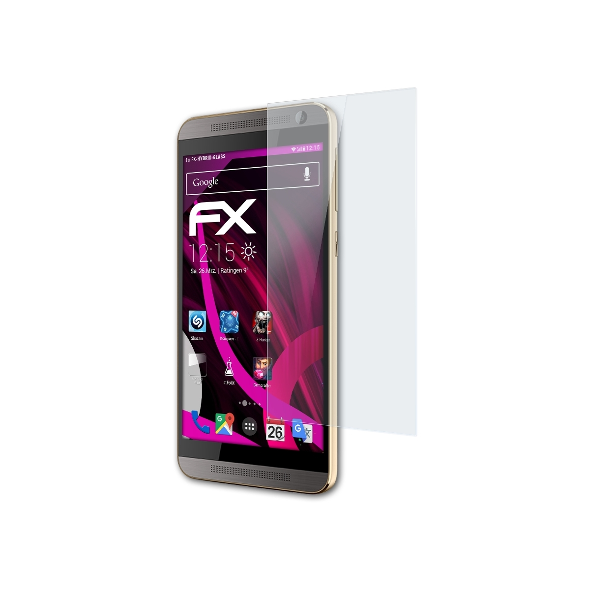 FX-Hybrid-Glass ATFOLIX E9 HTC Plus) One Schutzglas(für