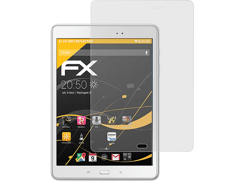 ATFOLIX 2x FX-Antireflex Displayschutz(für 9.7) A Samsung Galaxy Tab