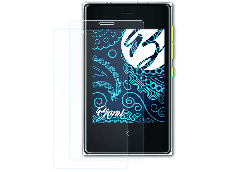 BRUNI 2x Basics-Clear Schutzfolie(für Nokia Asha 503)