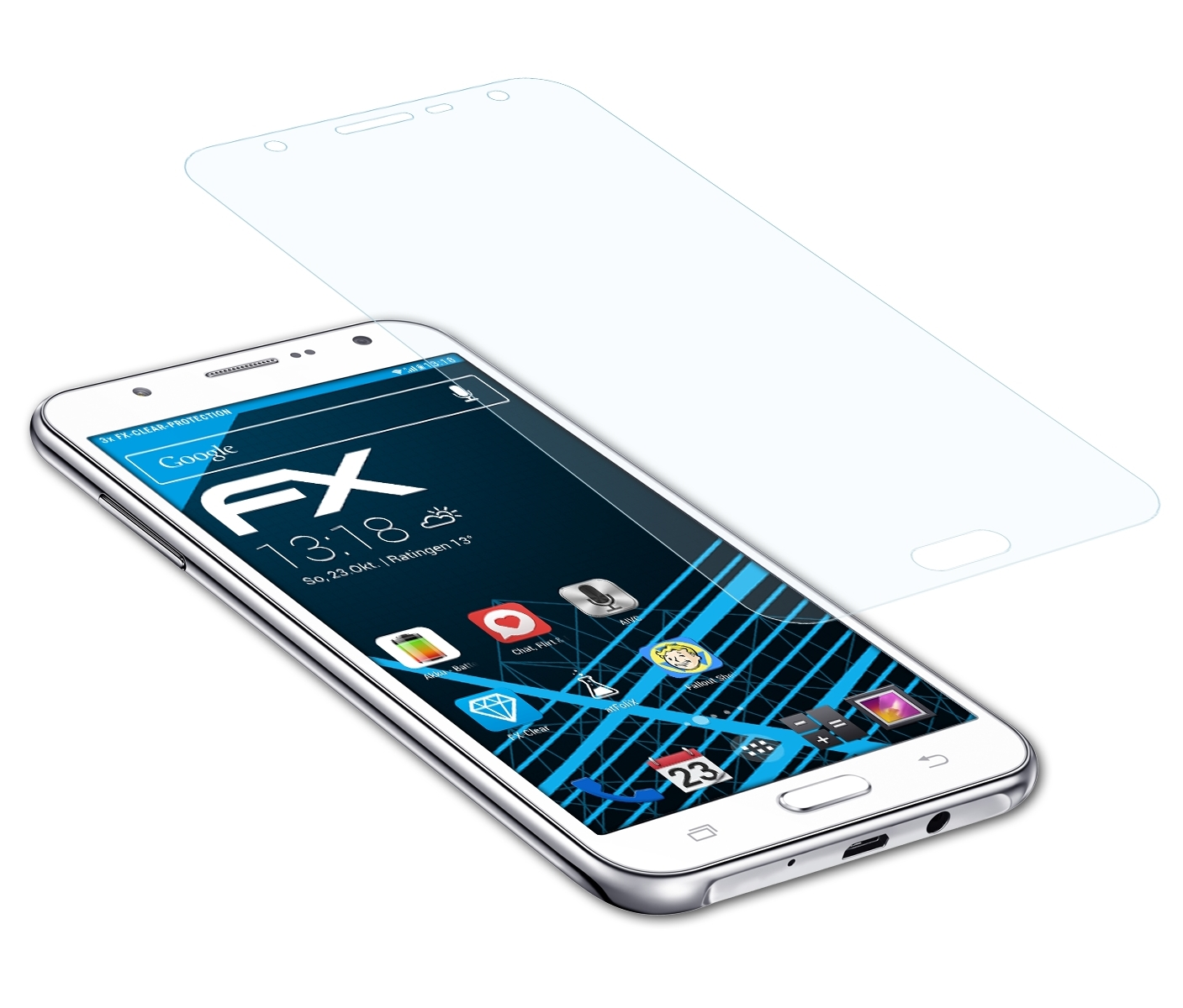 ATFOLIX 3x FX-Clear Samsung Displayschutz(für J7 (2015)) Galaxy