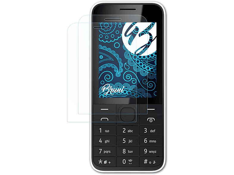 2x Nokia BRUNI Schutzfolie(für Basics-Clear 208)
