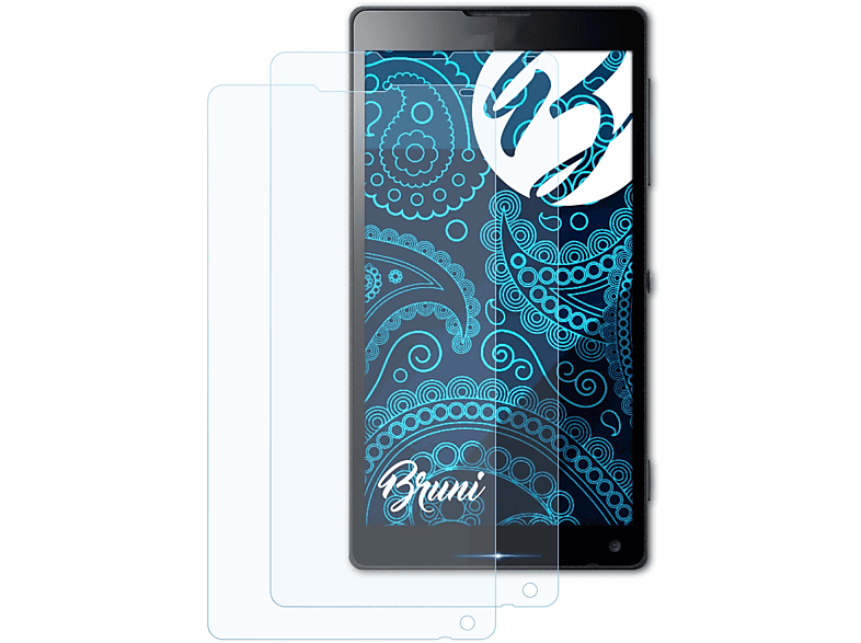 BRUNI 2x Basics-Clear Schutzfolie(für Sony Xperia ZL \\ ZL LTE)
