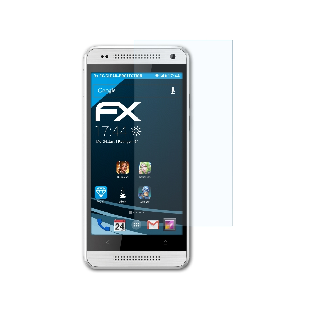 ATFOLIX 3x FX-Clear Displayschutz(für HTC Mini) One