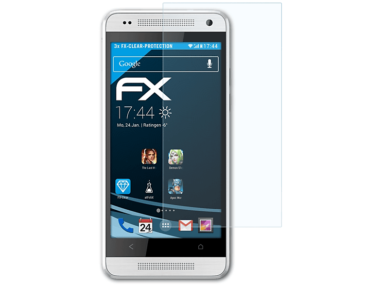 ATFOLIX 3x Displayschutz(für One Mini) HTC FX-Clear