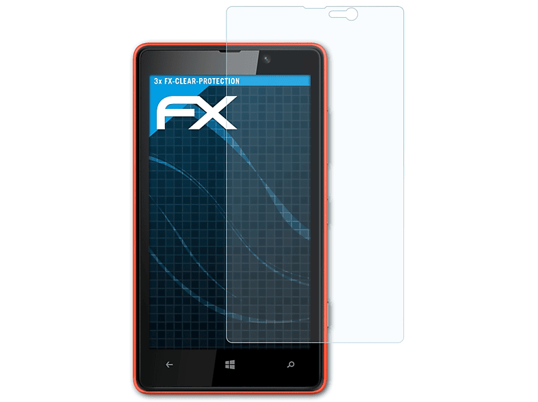 ATFOLIX 3x FX-Clear Displayschutz(für 820) Lumia Nokia