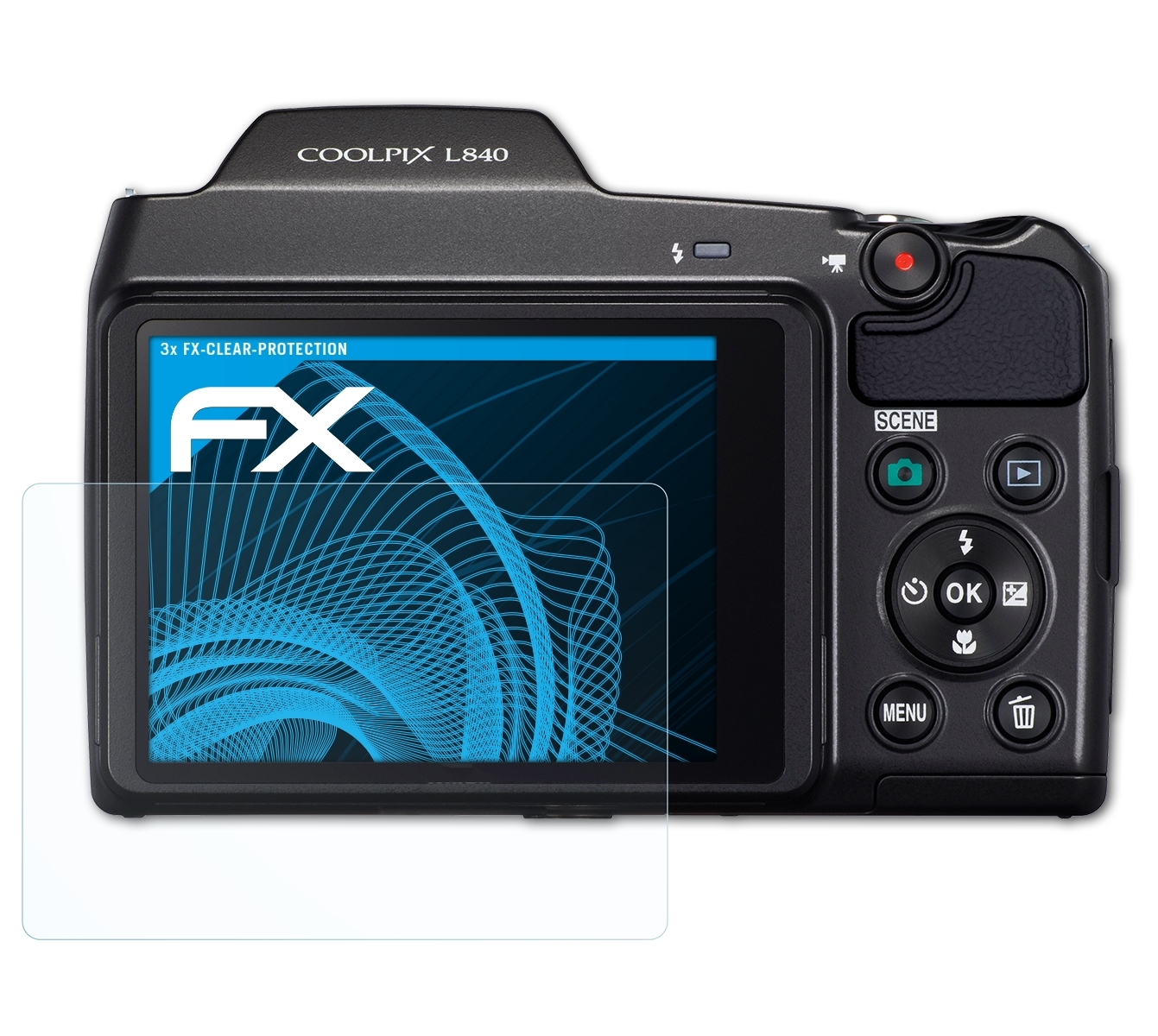 FX-Clear Displayschutz(für Coolpix ATFOLIX L840) Nikon 3x