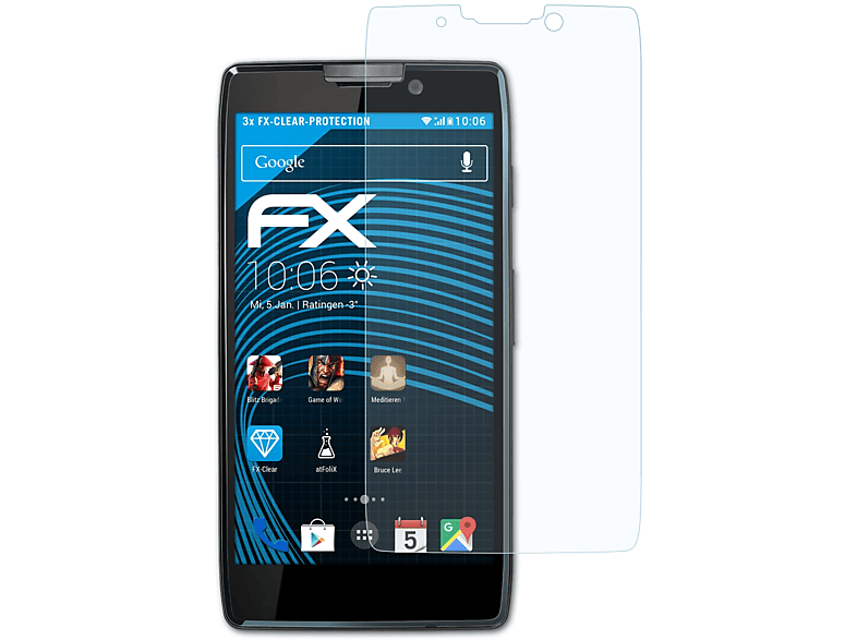 ATFOLIX 3x FX-Clear Displayschutz(für Motorola (Droid) Razr Maxx HD)