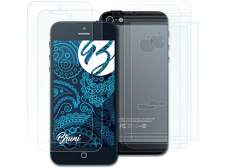 BRUNI 2x Basics-Clear Schutzfolie(für Apple iPhone 5)