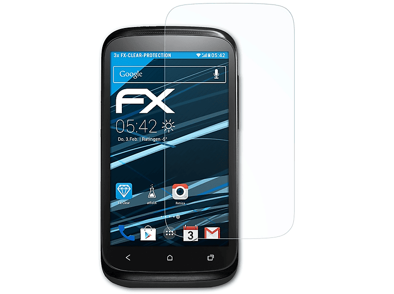 ATFOLIX 3x X) Displayschutz(für Desire HTC FX-Clear