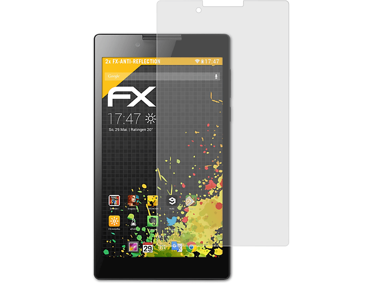 ATFOLIX 2x FX-Antireflex Displayschutz(für Lenovo Tab 2 A7-30) | Tabletschutzfolien
